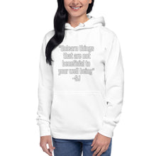Load image into Gallery viewer, "Unlearn things that are not beneficial to your well being"-SJ-Unisex Hoodie