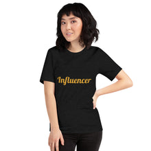Load image into Gallery viewer, Influencer- Black and Gold Short-Sleeve Unisex T-Shirt