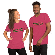 Load image into Gallery viewer, Malachi 3:6-12 "Don't Rob God" Short-Sleeve Unisex T-Shirt