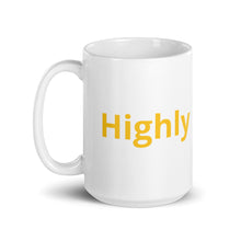 Load image into Gallery viewer, Highly Favored Yellow-White glossy mug