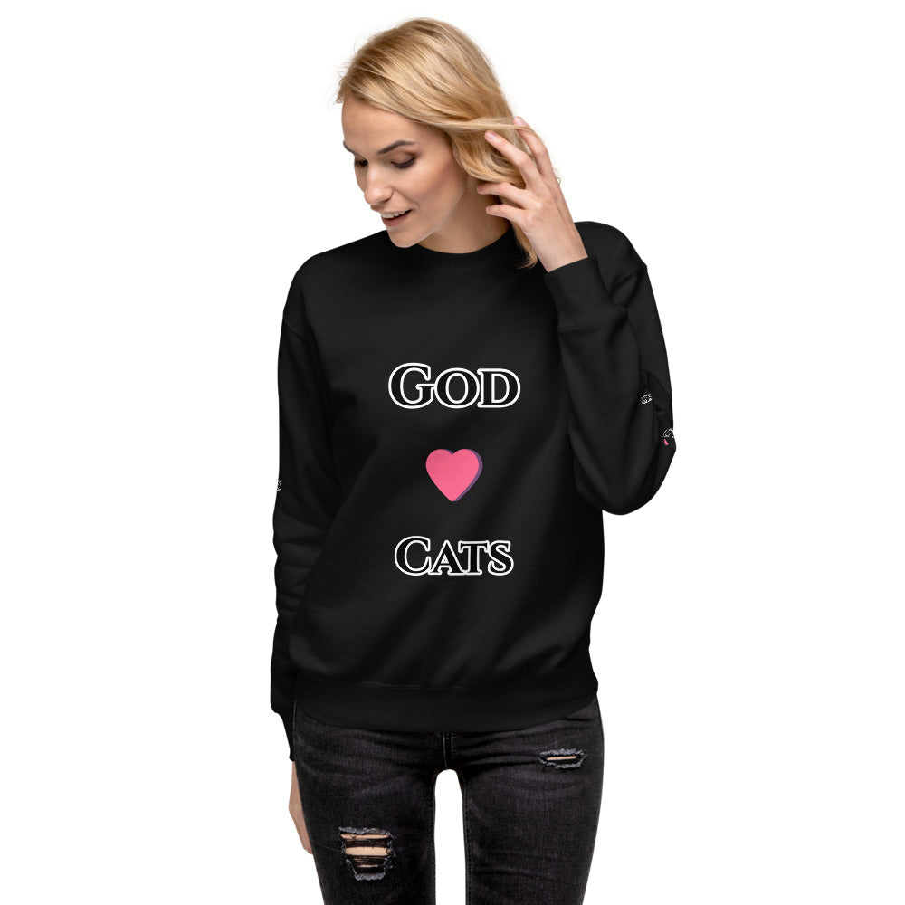 God Loves Cats-Unisex Fleece Pullover