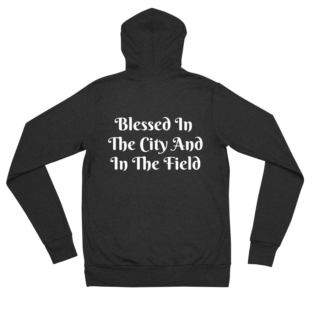 Blessed in the city and the field-Deuteronomy 28- Unisex zip hoodie