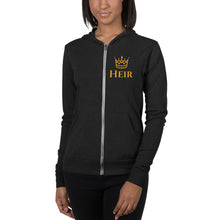 Load image into Gallery viewer, Gold Crown Heir-Unisex zip hoodie
