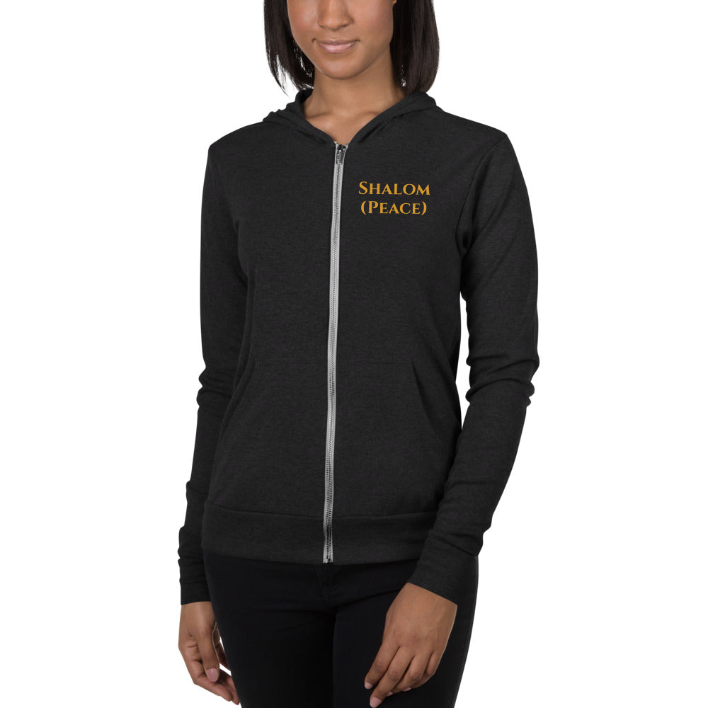 Shalom (Peace)-Unisex zip hoodie