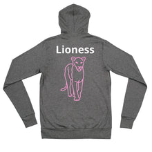 Load image into Gallery viewer, Proverbs 28:1 “Bold Lioness”Unisex zip hoodie
