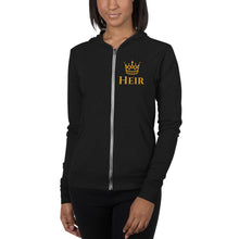 Load image into Gallery viewer, Gold Crown Heir-Unisex zip hoodie

