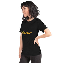 Load image into Gallery viewer, Influencer- Black and Gold Short-Sleeve Unisex T-Shirt
