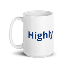 Load image into Gallery viewer, Highly Favored Blue-White glossy mug
