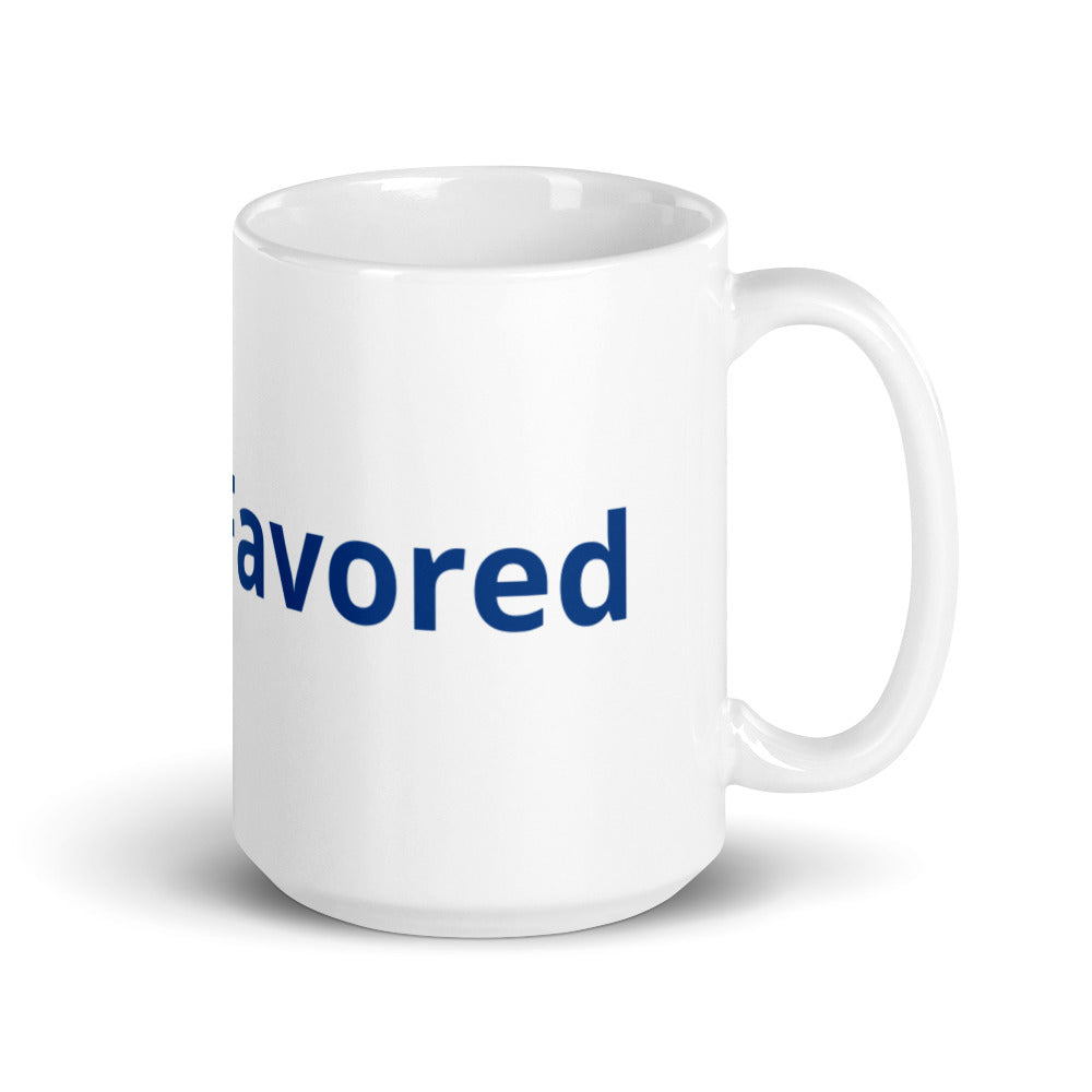 Highly Favored Blue-White glossy mug